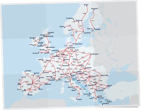 Eurail Timetable Map Gambaran