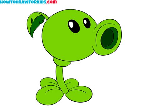 How To Draw Peashooter From Plants Vs Zombies Drawing Tutorial
