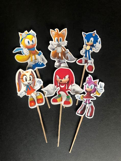 Sonic Cupcake Toppers Sonic The Hedgehog Birthday Party Etsy