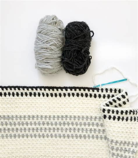 Crochet Striped Moss Stitch Throw Daisy Farm Crafts