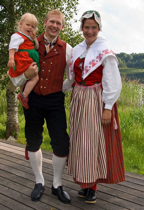 Swedish Svenska Folkdräkter The Woman Wears A Skedevidräkt From Östergötland Folklore