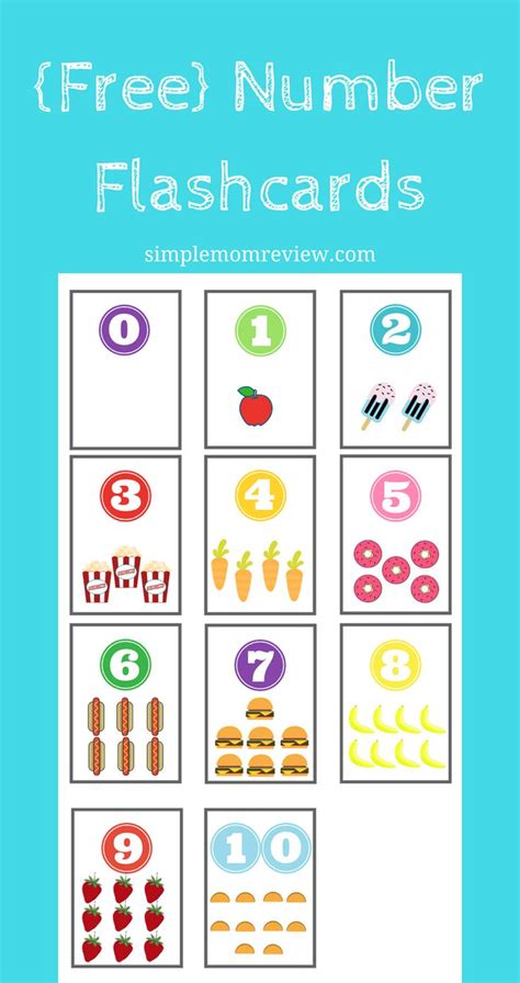 Number Flashcards Free Printable Simple Mom Review Number
