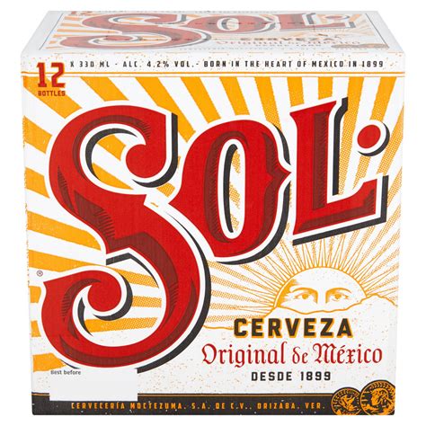 Sol Original Lager Beer 12 X 330ml Bottles Beer Iceland Foods