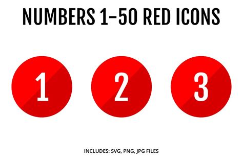 Red Number Icons Sleek Creative Daddy
