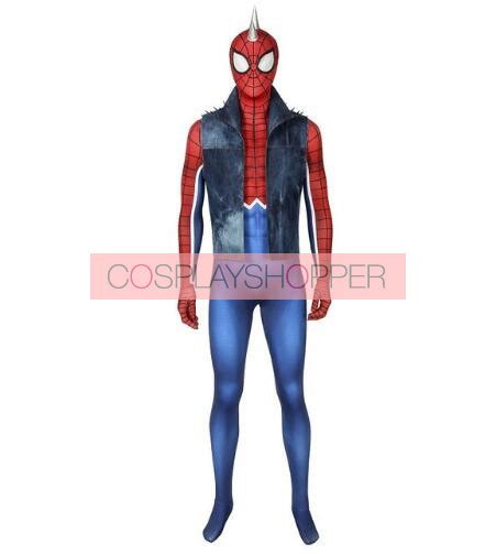 Spider Man Ps4 Spider Punk Suit Cosplay Costume For Sale