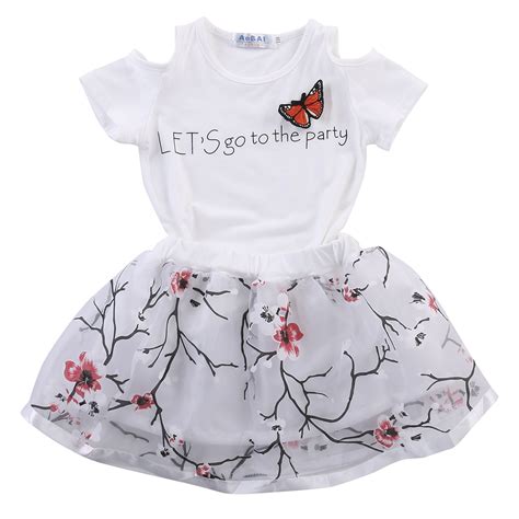 2017summer Girls Dress Toddler Kids Baby Girls Outfits Clothes Sets