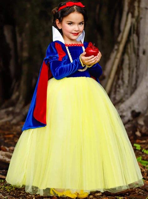 Girls Snow White Inspired Velvet Deluxe Costume Girls Dresses Diy Halloween Costumes For