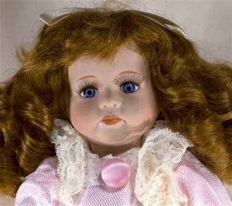 Collector S Porcelain Doll 15 Red Hair Blue Eyes Eyelashes EBay
