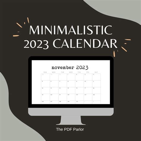 2023 Calendarprintable 2023 Calendar Pdf Minimalist A5 Size Calendar