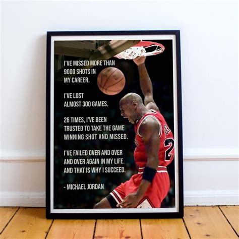 Michael Jordan Poster Ive Missed More Than 9000 Shots Etsy