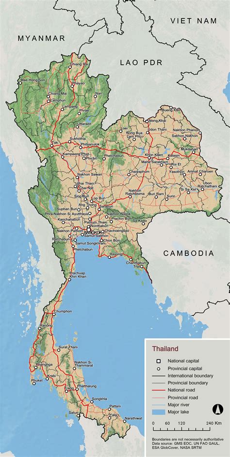 Large Scale Detailed Overview Map Of Thailand Maps Of