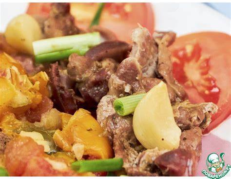 Куриные желудочки с овощами в духовке – кулинарный рецепт Картинка - Куриные желудочки с овощами в духовке – кулинарный рецепт