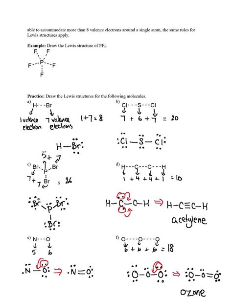 Drawing Lewis Structures Worksheet