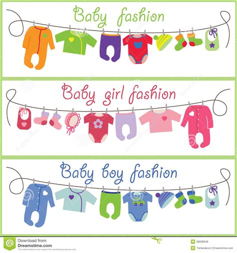 Cute Cartoon Baby Set Baby Fashion Stock Vector Image