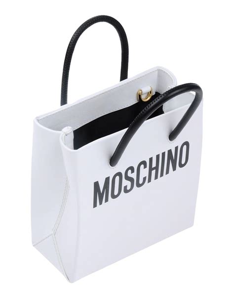 Moschino Leather Handbag In White Lyst