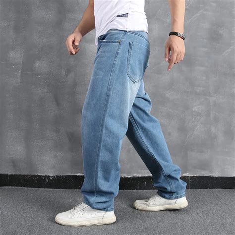 Summer Calf Length Men Baggy Pants Loose Wide Legs Stripe Print Drop