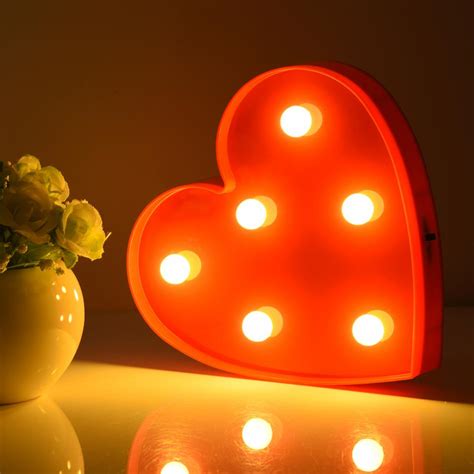 Cute Heart Shape Led Night Light Home Bedroom Baby Kids Room Sweet