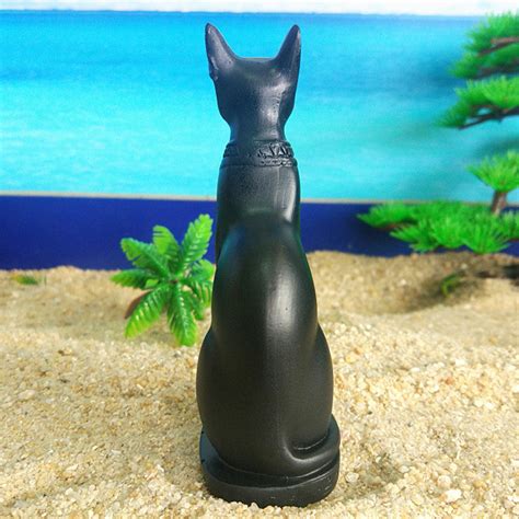 Egyptian Goddess Black Cat Bastet Figurine Resin Statue Home Decor