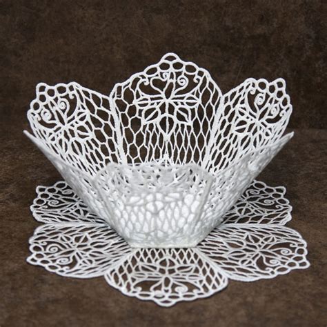 Bfc1579 Fsl Lace Bowl And Doily With Flowers