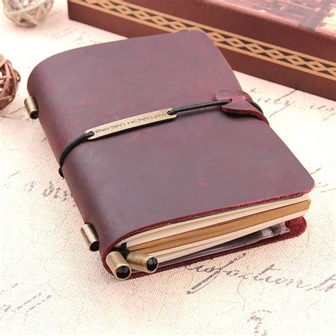 Handmade Travelers Notebook Leather Travel Journal Diary For Men