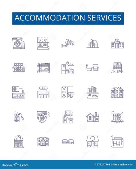 Accommodation Services Line Icons Signs Set Design Collection Of