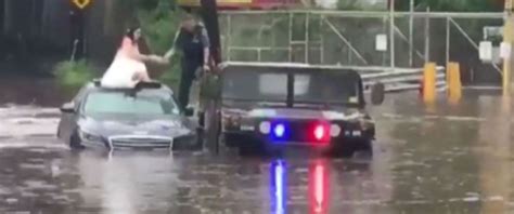 Police Had To Rescue Bride Out Of Her Flooded Car