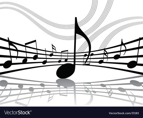 Abstract Musical Lines With Notes Royalty Free Vector Image