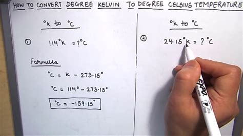 How To Convert Kelvin Temperature To Celsius Centigrade Temperaturek