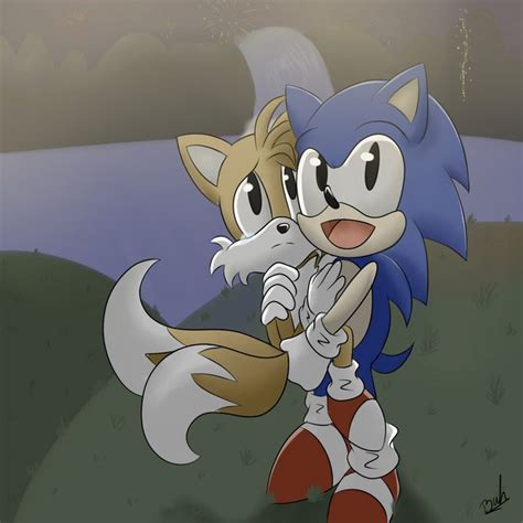 Sonic And Tails Lightning And Fireworks Sonic Art Sonic Sonic The