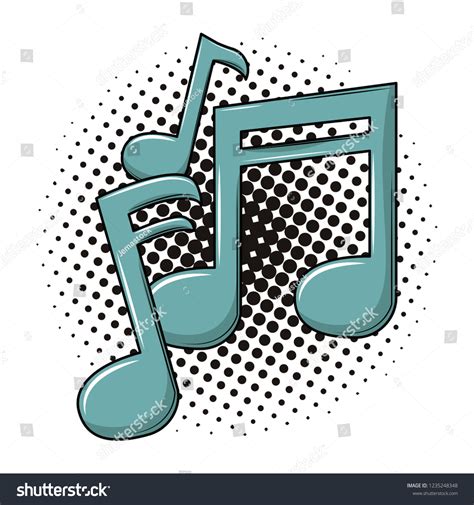 Music Notes Cartoon Pop Art Stock Vector Royalty Free 1235248348