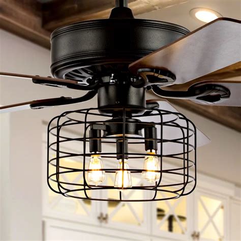 Enjoy free shipping on most stuff, even big stuff. 52" Vaughn 3-Light Industrial Metal/Wood Ceiling Fan with ...