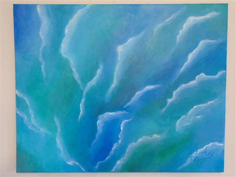 Calm Abstract Acrylic Painting On Stretched Canvas Wall Art Home