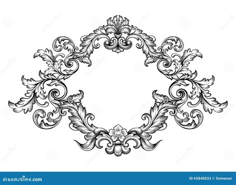 vintage baroque victorian frame border monogram floral ornament scroll engraved retro pattern