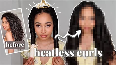 Trying VIRAL Heatless Curls Method On My Naturally Curly B Hair YouTube