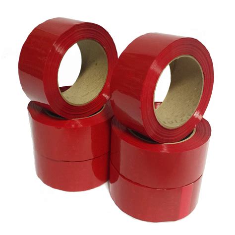 Red Polypropylene Carton Sealing Tape With Acrylic Adhesive 2mil 2