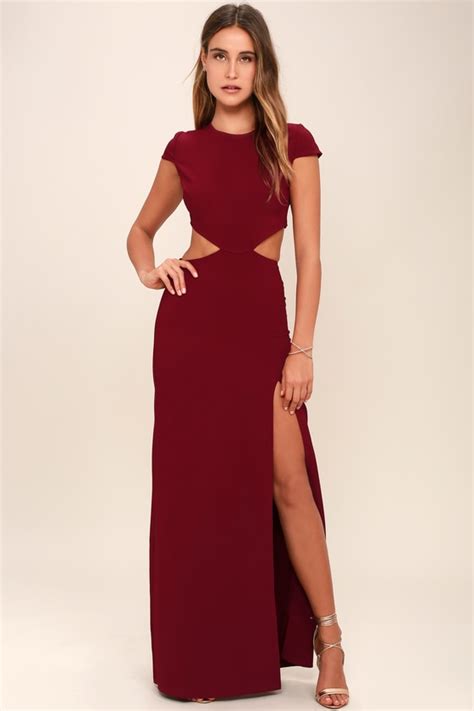 Sexy Wine Red Dress Maxi Dress Cutout Dress Backless Dress 74 00 Lulus