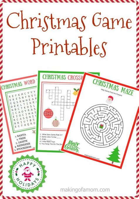 Free Printable Christmas Games Making Of A Mom Christmas Games