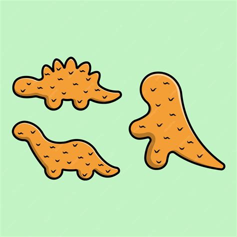 Premium Vector Dino Nuggets Cartoon Vector Icon Illustration