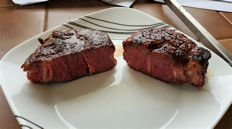 Ribeye Cap Steaks Sous Vide Left Reverse Sear Right Rsteak