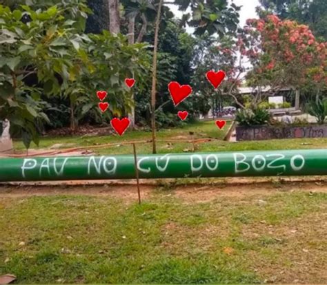 Bolsonaro publica foto de pichação na Ufam versando sobre Pau no C do Bozo