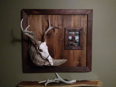 Custom European Mount Plaque With Picture Frame Etsy Deer Antler
