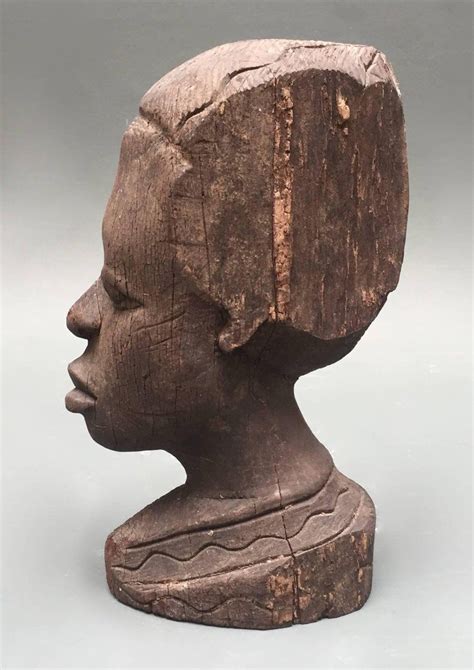 Mid Twentieth Century Carved Wood African Bust African Attributed To