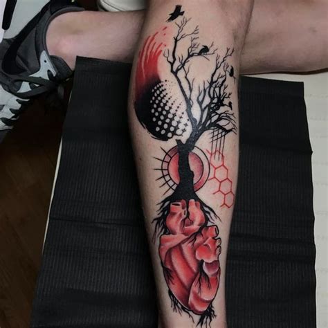 Some people like putting backdrops to it like a sunset or a flock of birds to make the scene more dramatic. trash polka tree of life-birds-heart tattoo ...