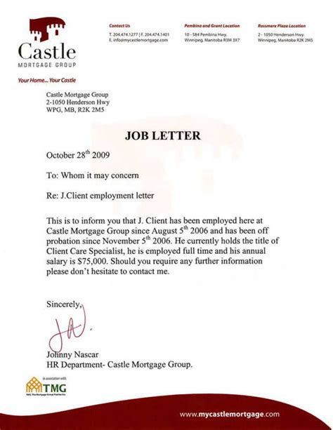 Employment reference letter sample | just for canada. Mortgage documents, approval, document samples