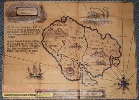 Treasure Island Treasure Island Map Replica Movie Prop Treasure Maps