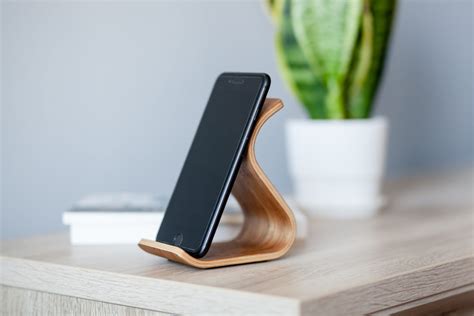 Wooden Personalized Phone Stand For Deskcell Phone Wood Stand Etsy