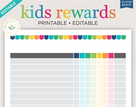 Kids Chore Chart Reward Chart For Kids Printable Chores Etsy