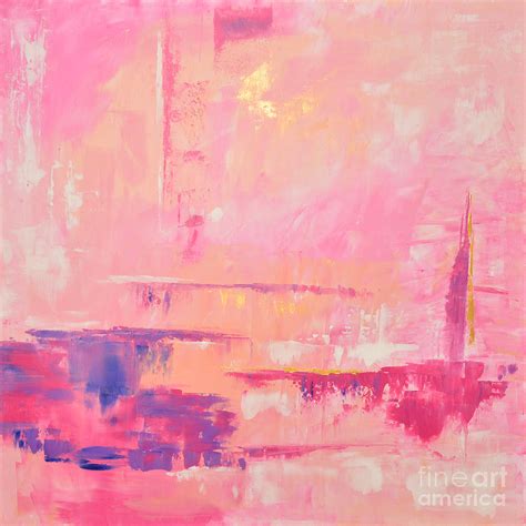 Pink Abstract Painting Painting By Edit Voros Fine Art America