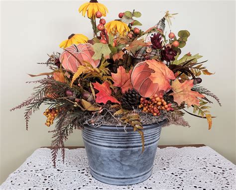 Fall Floral Arrangement Centerpiece For Fall Fall Flowers Etsy Fall