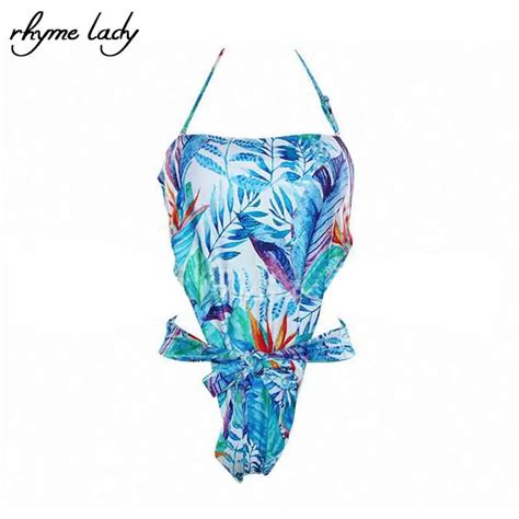 Buy Rhyme Lady 2017 Bikini Set Female Strapless Bathing Suit Print Floral